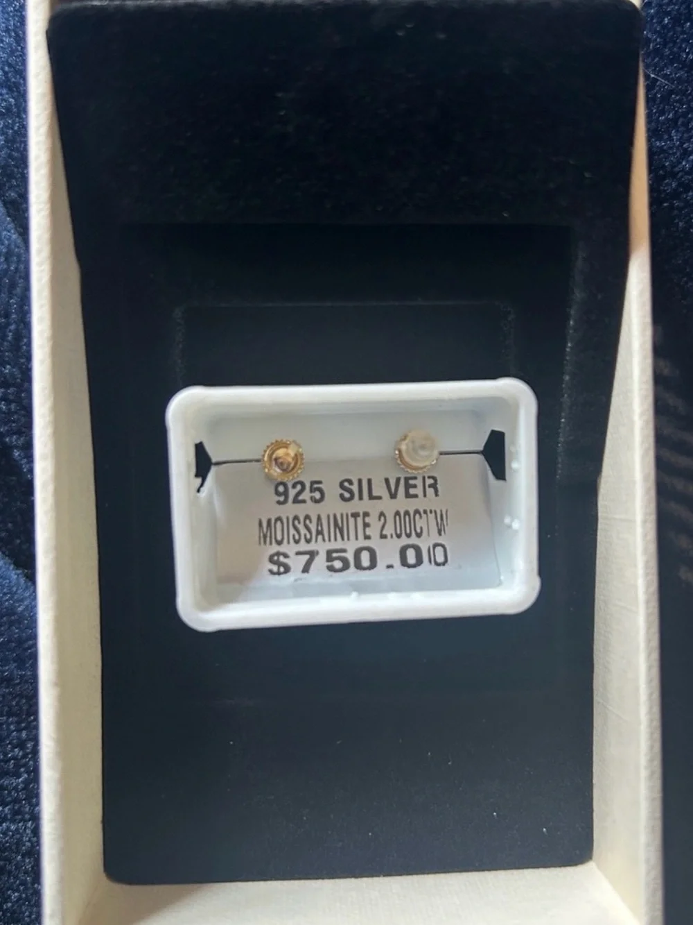 2 ctw. Moissanite Earrings 14k Gold over 925 Sterling Silver for Pierced Ears